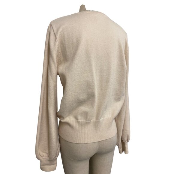 Philosophy Republic Clothing Women's Cable Knit Sweater Beige Elegant Design - Picture 7 of 11